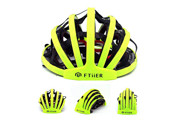 neongelber faltbarer Helm von Ftiier