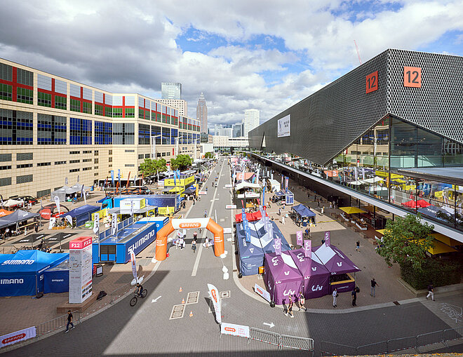 Eurobike-Messegelände mit Teststrecke in Frankfurt.