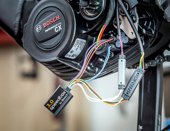 Tuning Kit an einem E-Bike mit Hilfsantrieb von Bosch.
