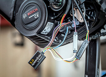 Tuning Kit an einem E-Bike mit Hilfsantrieb von Bosch.