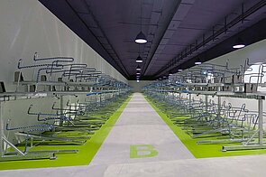 Fahrradabstellplätze in einer Velosation