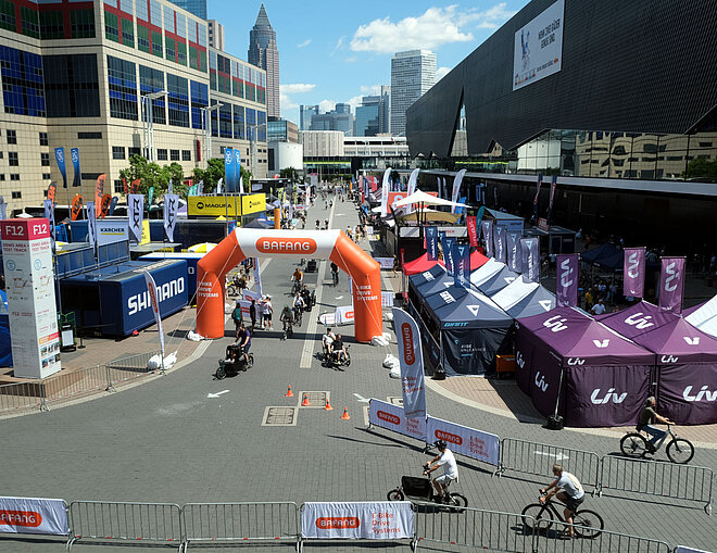 Freiluft-Teststrecke der Eurobike in Frankfurt.