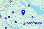 Karte der Ostschweiz mit Decathlon-Filialen.