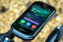 Garmin Edge-Einheit im Training-Modus.