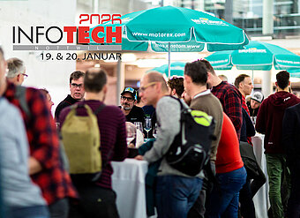 Netzwerken am Motorex-Apero bei der Infotech.