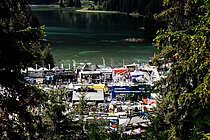 Blick auf Heidsee und das Zielgelände.